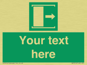 Custom sign safe condition Door slides right to open